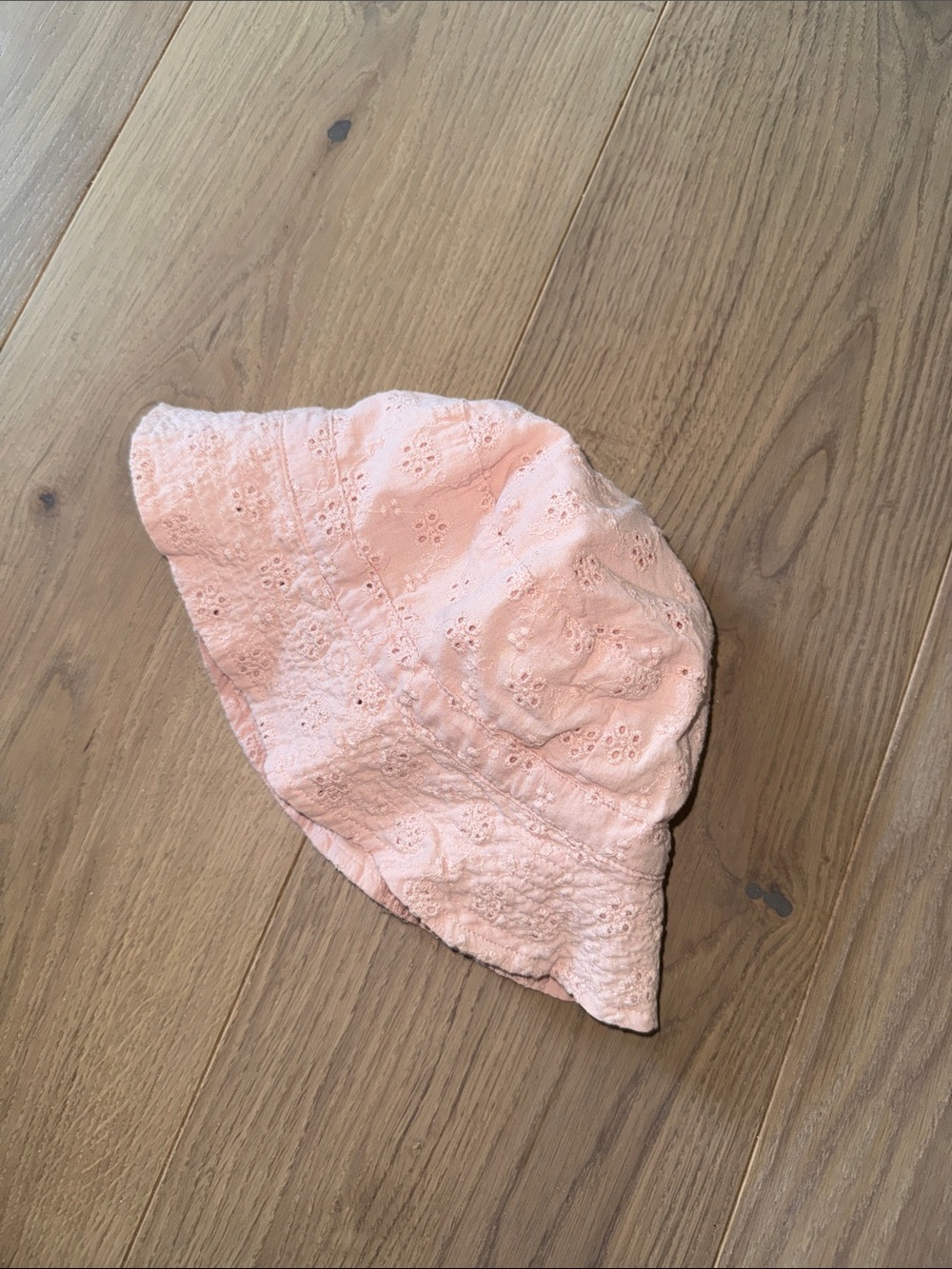 Petit Bateau Pink Eyelet Bucket Hat 12-18